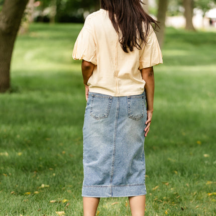 Skylar Button Front Midi Skirt