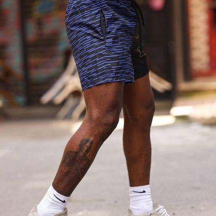 Urban Edge Split Design Men's Shorts – Dual-Tone Street Style with "FAST" Print
