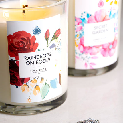 Raindrops on Roses 18oz Home Jewelry Candle