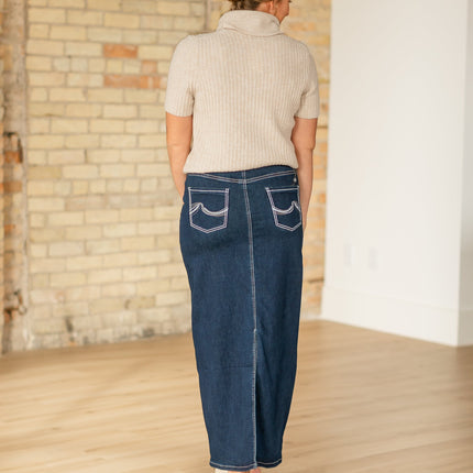 Stella Dark Wash Maxi Denim Skirt