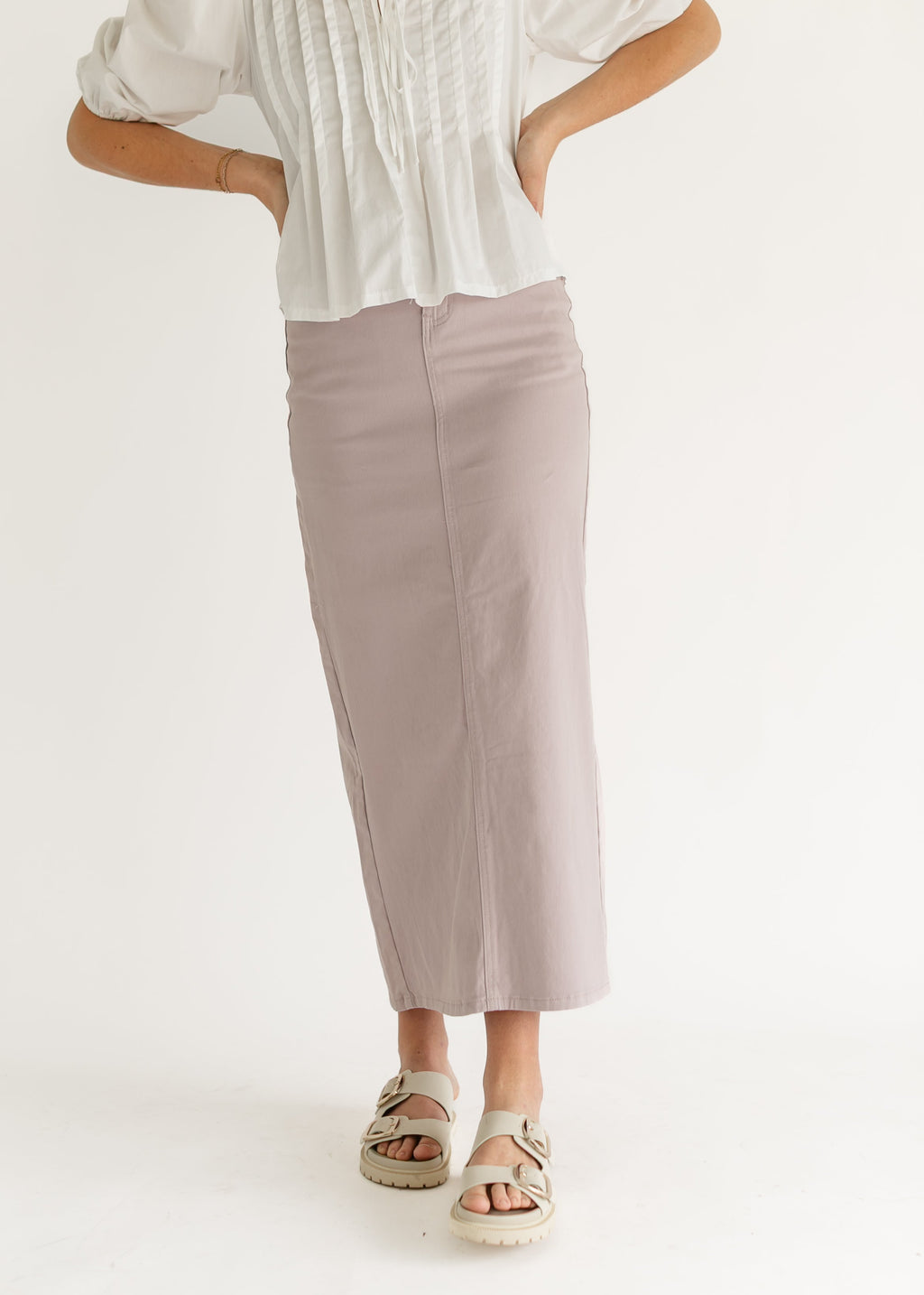Stella Lilac Denim Maxi Skirt - FINAL SALE
