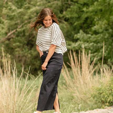 Stella Navy Maxi Denim Skirt