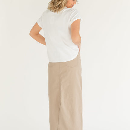 Stella Simply Taupe Denim Maxi Skirt