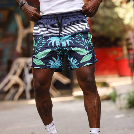 Oceanic Bloom Quick-Dry Men's Shorts – Tropical Print Performance for Summer Days