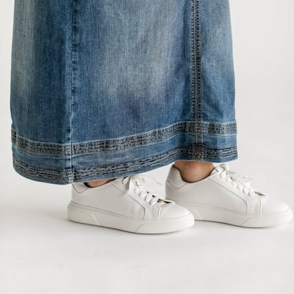 Sutton Side Zip A-line Denim Maxi Skirt - FINAL SALE