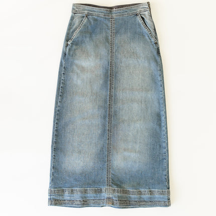 Sutton Side Zip A-line Denim Maxi Skirt - FINAL SALE