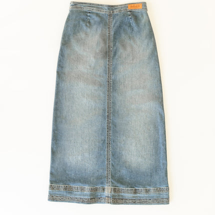 Sutton Side Zip A-line Denim Maxi Skirt - FINAL SALE