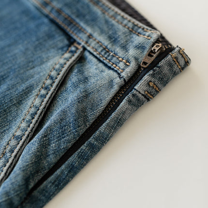 Sutton Side Zip A-line Denim Midi Skirt - FINAL SALE