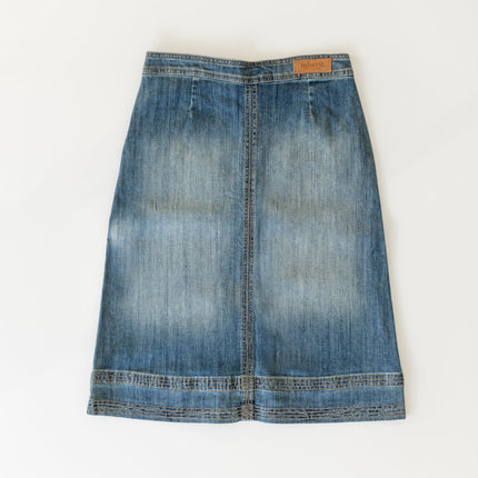 Sutton Side Zip A-line Denim Midi Skirt - FINAL SALE