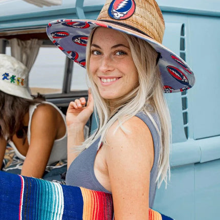 Peter Grimm Grateful Dead SYF (Steal Your Face) - Rye Straw Lifeguard Hat