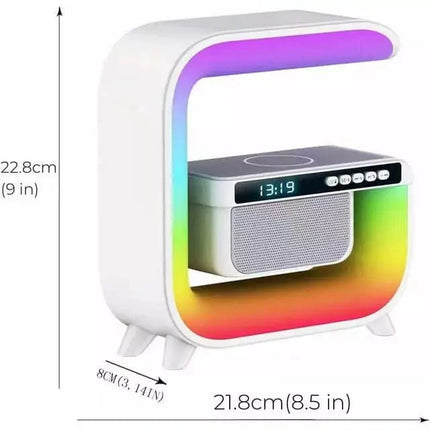 Table Lamp with Wireless Charger, Ambient Lighting with Bluetooth Speakers