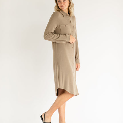 Teagan Brown Ultra Soft Shirt Dress