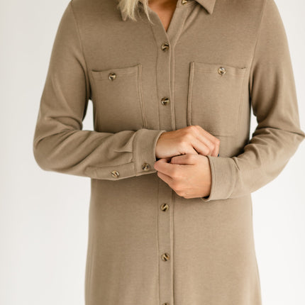 Teagan Brown Ultra Soft Shirt Dress