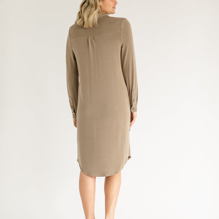 Teagan Brown Ultra Soft Shirt Dress