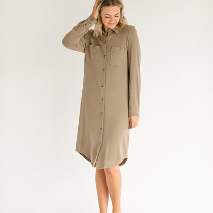 Teagan Brown Ultra Soft Shirt Dress