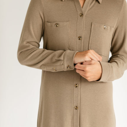 Teagan Brown Ultra Soft Shirt Dress