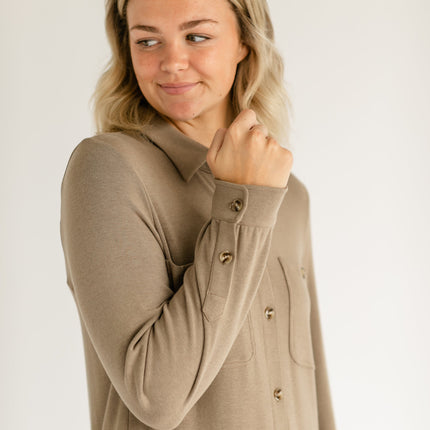 Teagan Brown Ultra Soft Shirt Dress