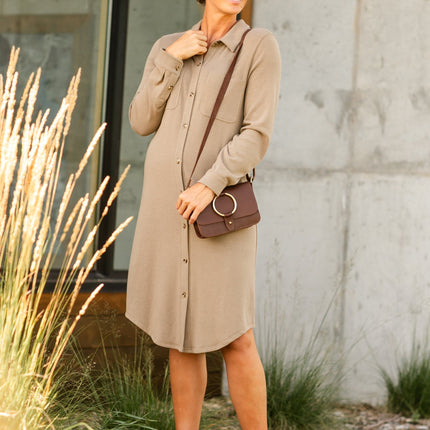Teagan Brown Ultra Soft Shirt Dress