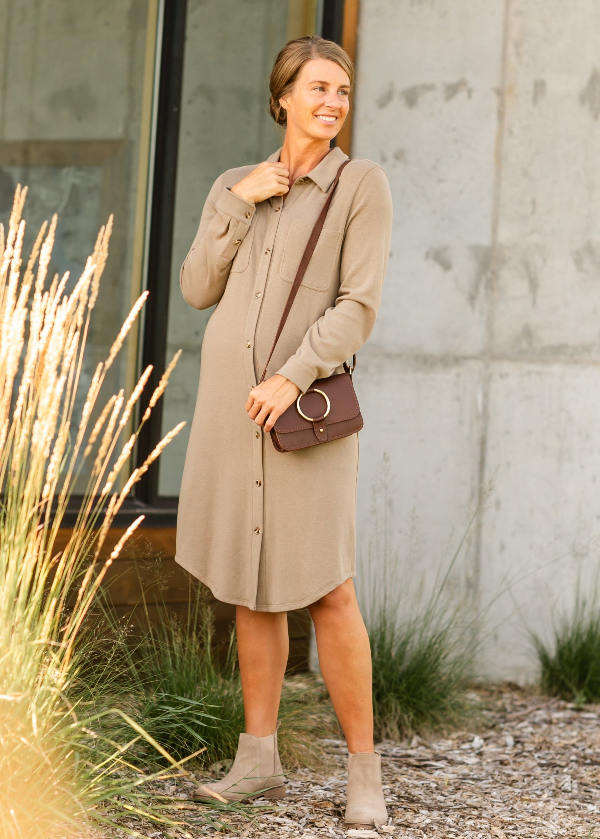 Teagan Brown Ultra Soft Shirt Dress