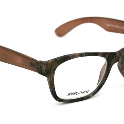 The Forester, (Premium) Reading Glasses, High End Reader +1.25 to +3 Magnifying Square Style (Brown Camouflage) Frame. NY Fifth Avenue
