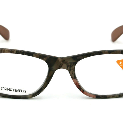 The Forester, (Premium) Reading Glasses, High End Reader +1.25 to +3 Magnifying Square Style (Brown Camouflage) Frame. NY Fifth Avenue