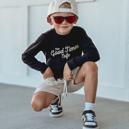 THE GOOD TIMES CAFE LONG SLEEVE - SOLID BLACK