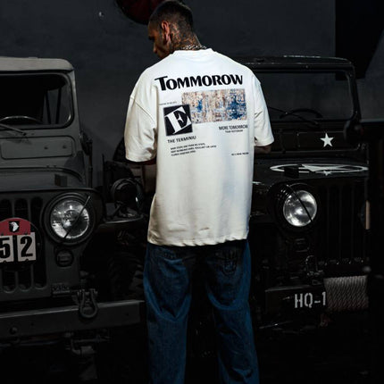 Men's Oversize 'TOMMOROW' Graphic Tee - Abstract Streetwear Shirt