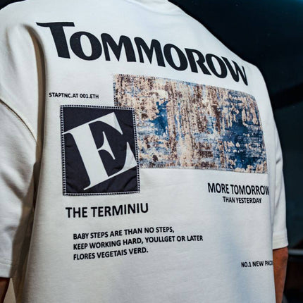 Men's Oversize 'TOMMOROW' Graphic Tee - Abstract Streetwear Shirt