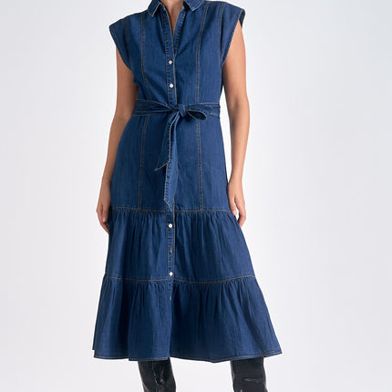 Denim Maxi Dress by Elan