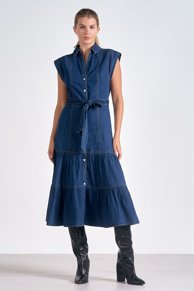 Denim Maxi Dress by Elan