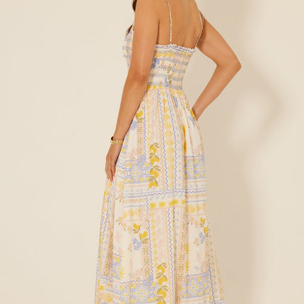 Yellow Blue Maxi Summer Dress