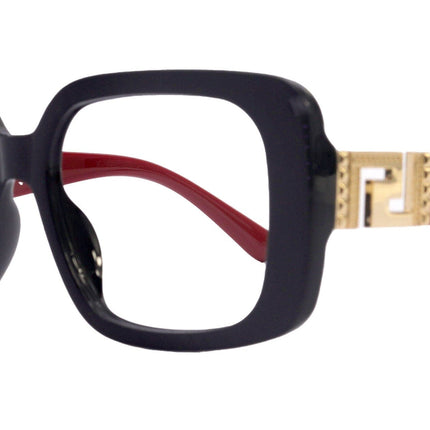 Verona, Oversized Reading Glasses, Red with black , Large Frame, High End Readers, Bifocal,  Reading Sunglasses, Trendy Style,  NY Fifth Avenue