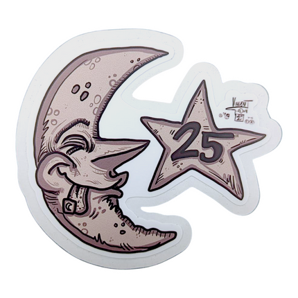 Vincent Gordon Bicycle Moon (Brown) Sticker