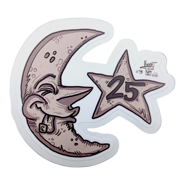 Vincent Gordon Bicycle Moon (Brown) Sticker