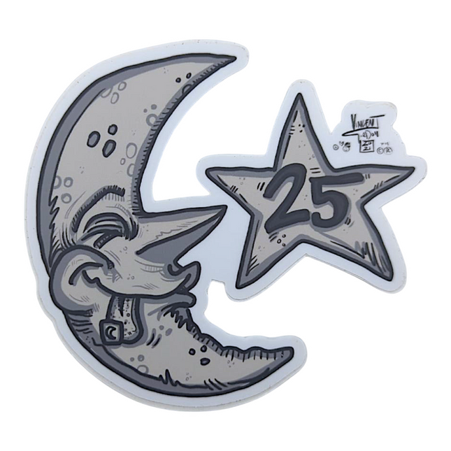 Vincent Gordon Bicycle Moon (Gray) Sticker