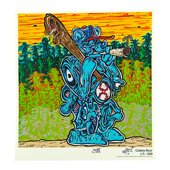 Vincent Gordon x Aaron Brooks (Melty Bros) “Cubbie Bear” Print