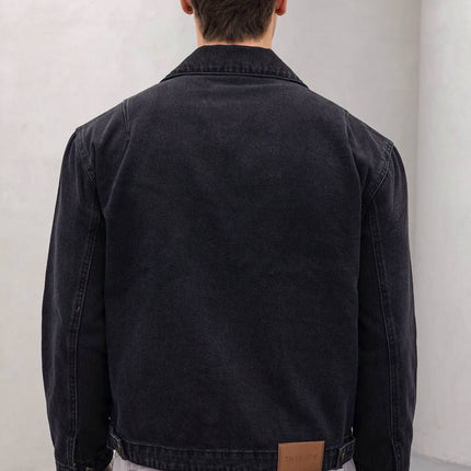 Vintage Washed Denim Jacket - Men's Streetwear Casual Jean Jacket