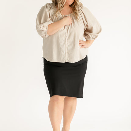Wanda Classic Pencil Midi Skirt