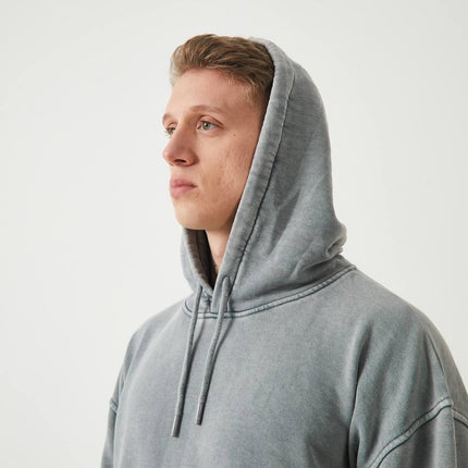 Unisex Washed Oversize Hoodie - Heavyweight Blank Sweatshirt - Gray