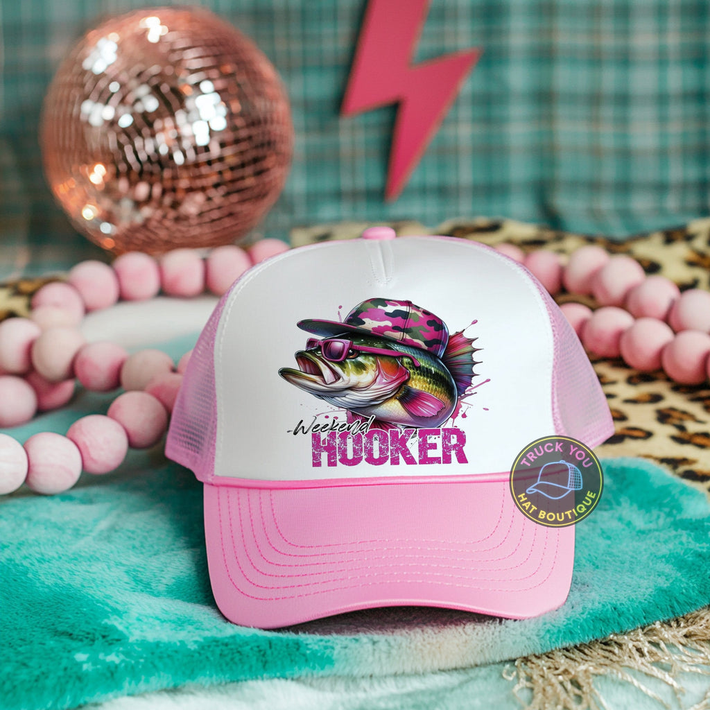 Weekend Hooker Bass Fishing Adult Otto Foam Trucker Hat