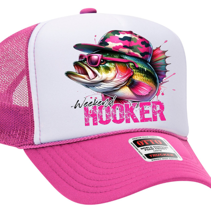 Weekend Hooker Bass Fishing Adult Otto Foam Trucker Hat