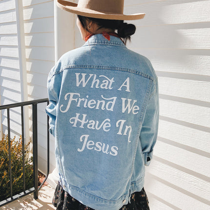 What a Friend In Jesus Denim Jacket