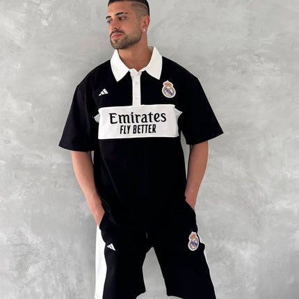 Elite Club Style Men's Polo & Shorts Set – Tailored Athletic Look with Crest Detail