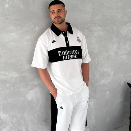 Elite Club Style Men's Polo & Shorts Set – Tailored Athletic Look with Crest Detail