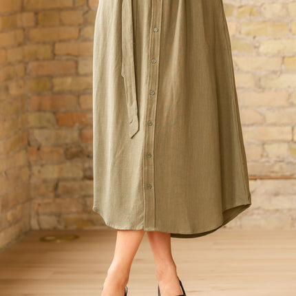 Willow Cap Sleeve Linen Midi Dress - FINAL SALE