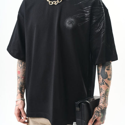 Men's Oversize Graphic T-Shirt - Wings and Sun Streetwear Tee