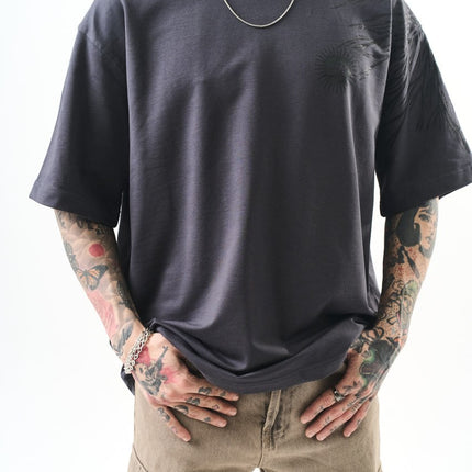 Men's Oversize Graphic T-Shirt - Wings and Sun Streetwear Tee