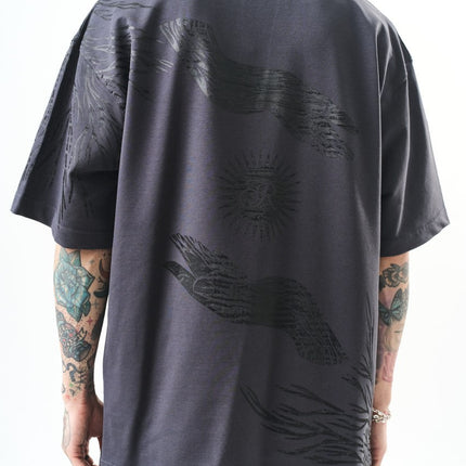 Men's Oversize Graphic T-Shirt - Wings and Sun Streetwear Tee