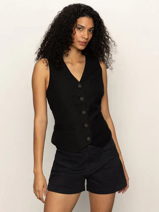 Black Tie-Back Vest