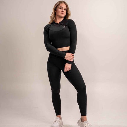 WOMEN'S | DEBUT CROP LONG SLEEVE : BLACK